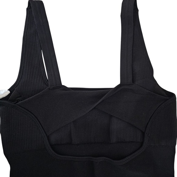 NWT MOOSLOVER Black Ribbed Cutout Back Midi Dress Size L - Picture 3 of 6